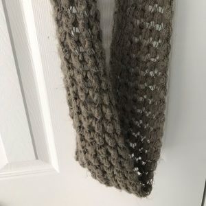 Taupe brown infinity knit scarf